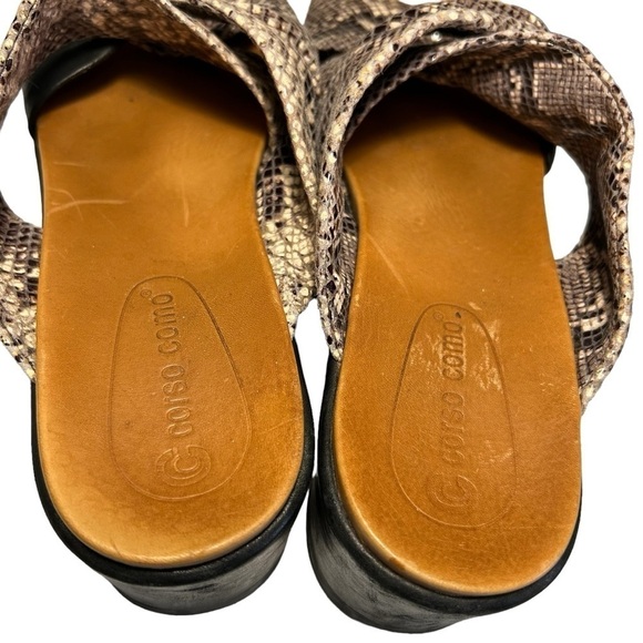 Coral Como Faux Snakeskin and Leather Wedge Sandals Sz 9 - Picture 12 of 14